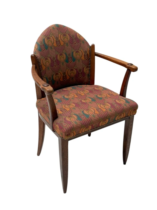 Art Deco Armchair by Paul Bromberg, Solid Oak, Re-Upholstered, 1920s